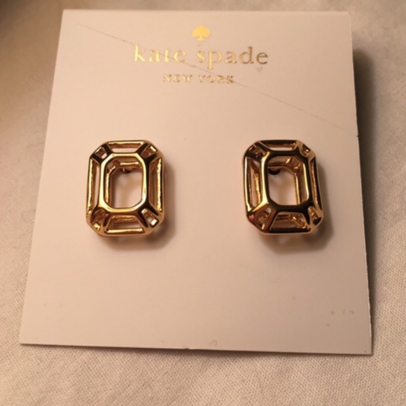 Kate Spade Gold Freeze Framed Earrings - Picture 2 of 3