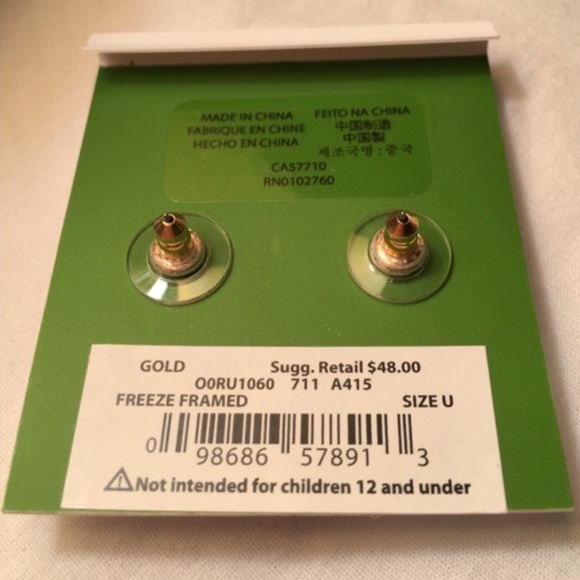 Kate Spade Gold Freeze Framed Earrings - Picture 3 of 3