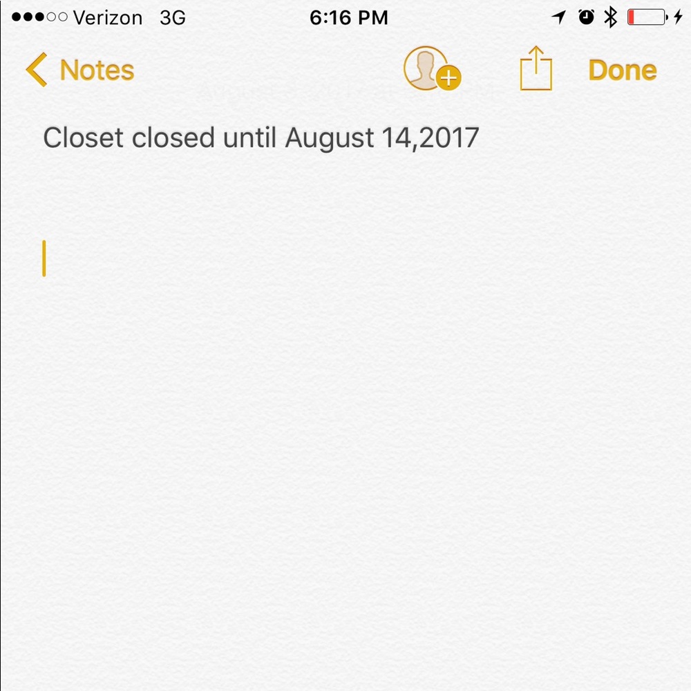 Closet closed... on vacation