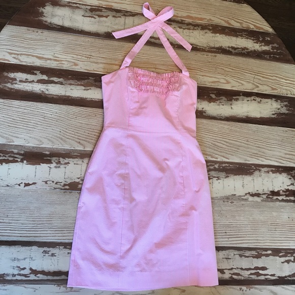 Lilly Pulitzer Seersucker Halter Dress Size 0 - Picture 1 of 6