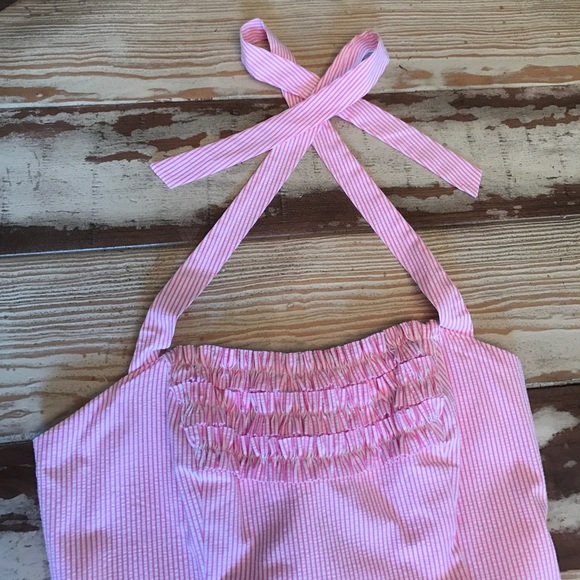 Lilly Pulitzer Seersucker Halter Dress Size 0 - Picture 2 of 6