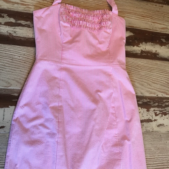 Lilly Pulitzer Seersucker Halter Dress Size 0 - Picture 3 of 6