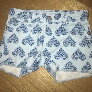 Joes girls blue heart shorts