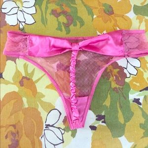 Victoria's Secret Pink Satin Bow Thong Like New
