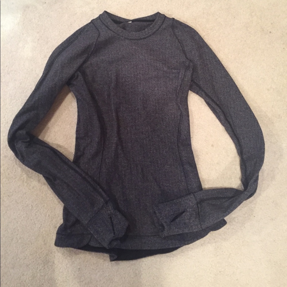 Harringbone tight fit winter long sleeve top
