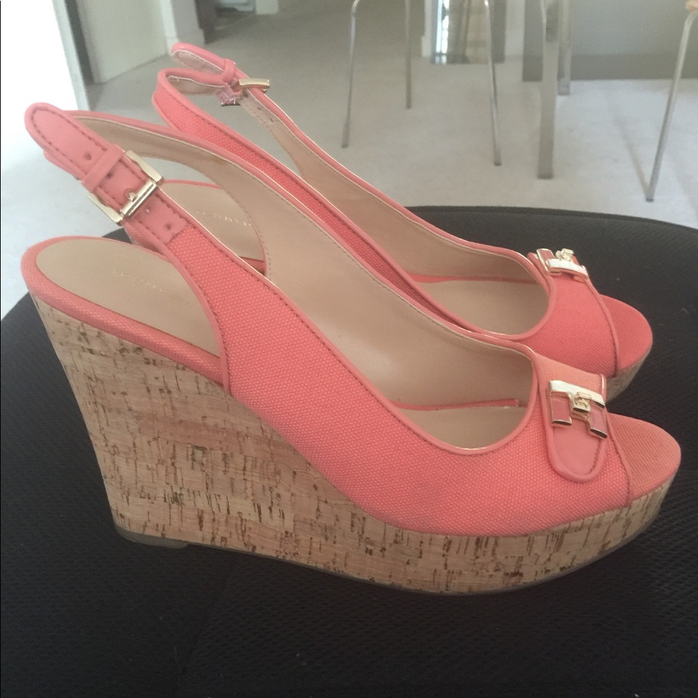 Tommy Hilfiger Salmon Cork Wedges