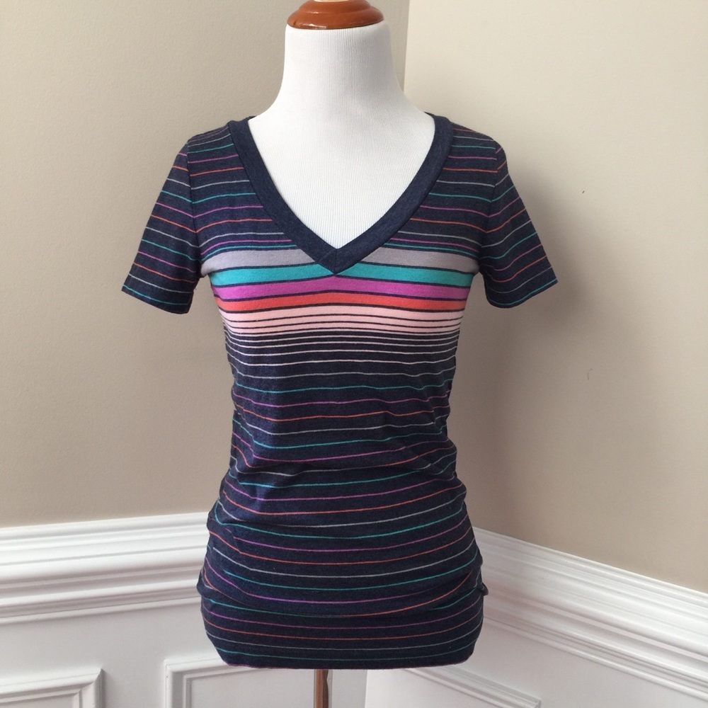 Navy striped boyfriend tee size XS