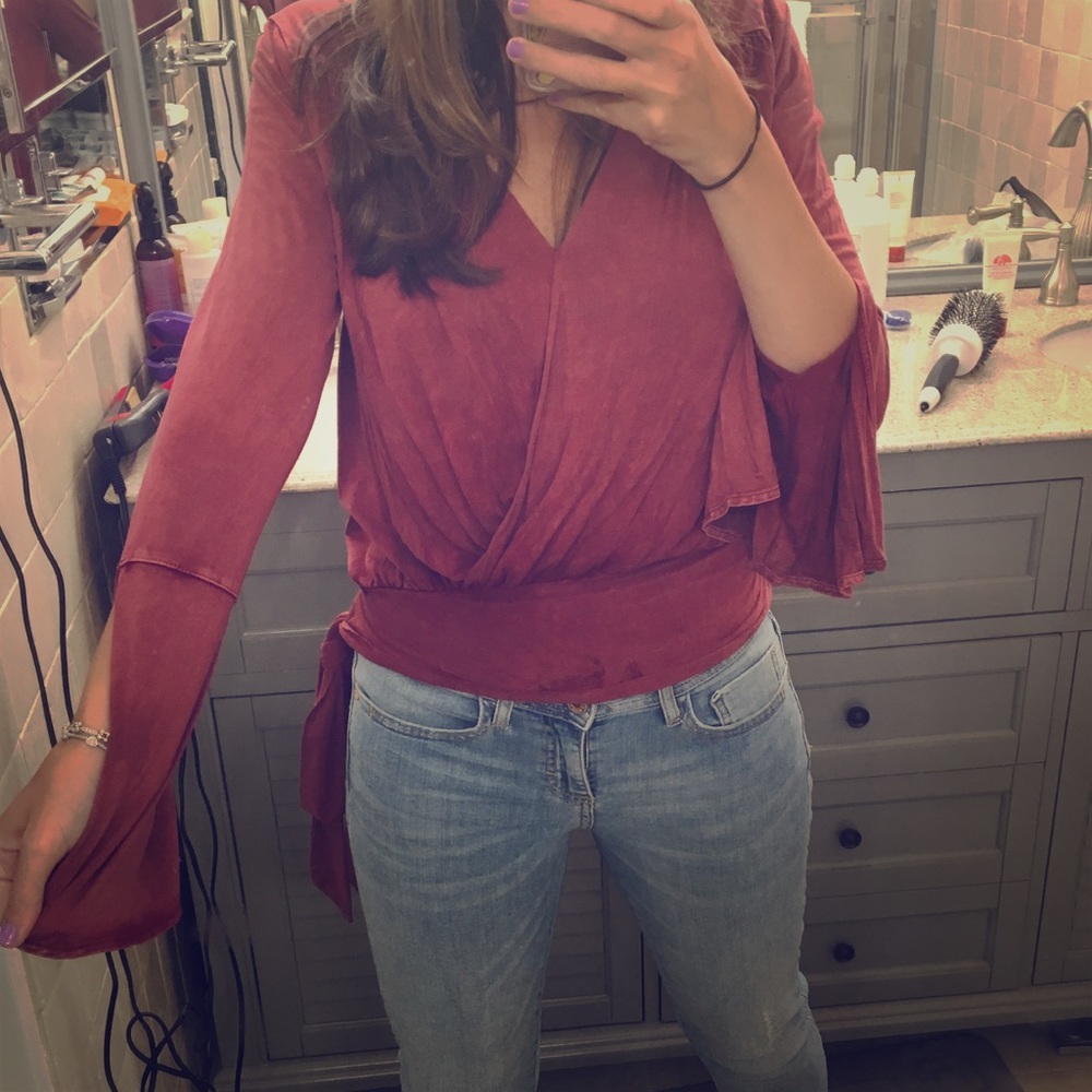 NWT anthropologie deletta red/roughe top size xs