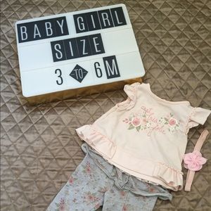 Rose ruffle top and bottom