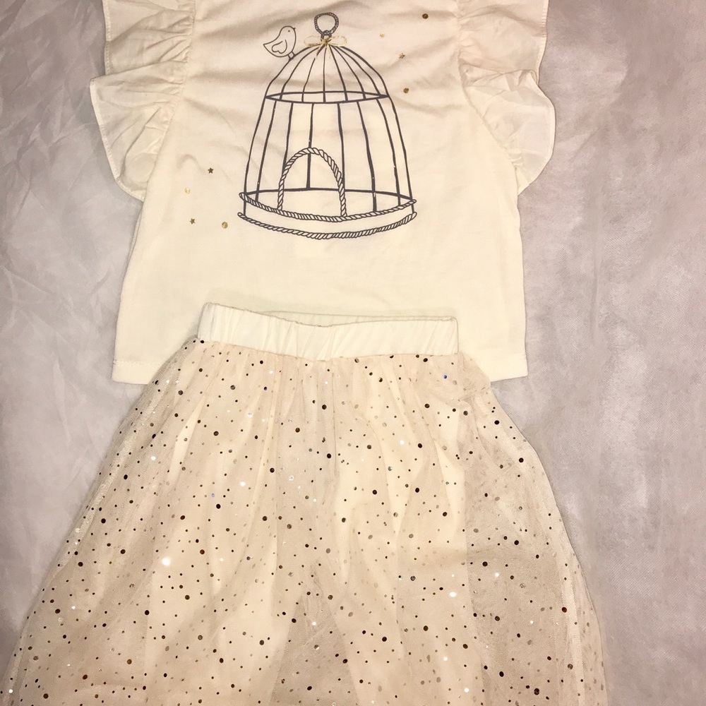 2 piece top and skirt with built in leggings