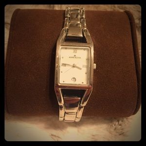 Anne Klein Silver tone skinny watch! 6.5".