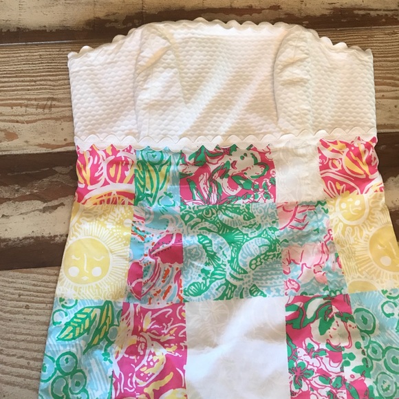 Lilly Pulitzer Patchwork Strapless Franco Dress - Picture 2 of 6
