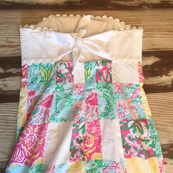 Lilly Pulitzer Patchwork Strapless Franco Dress - Picture 3 of 6