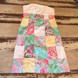 Lilly Pulitzer Patchwork Strapless Franco Dress
