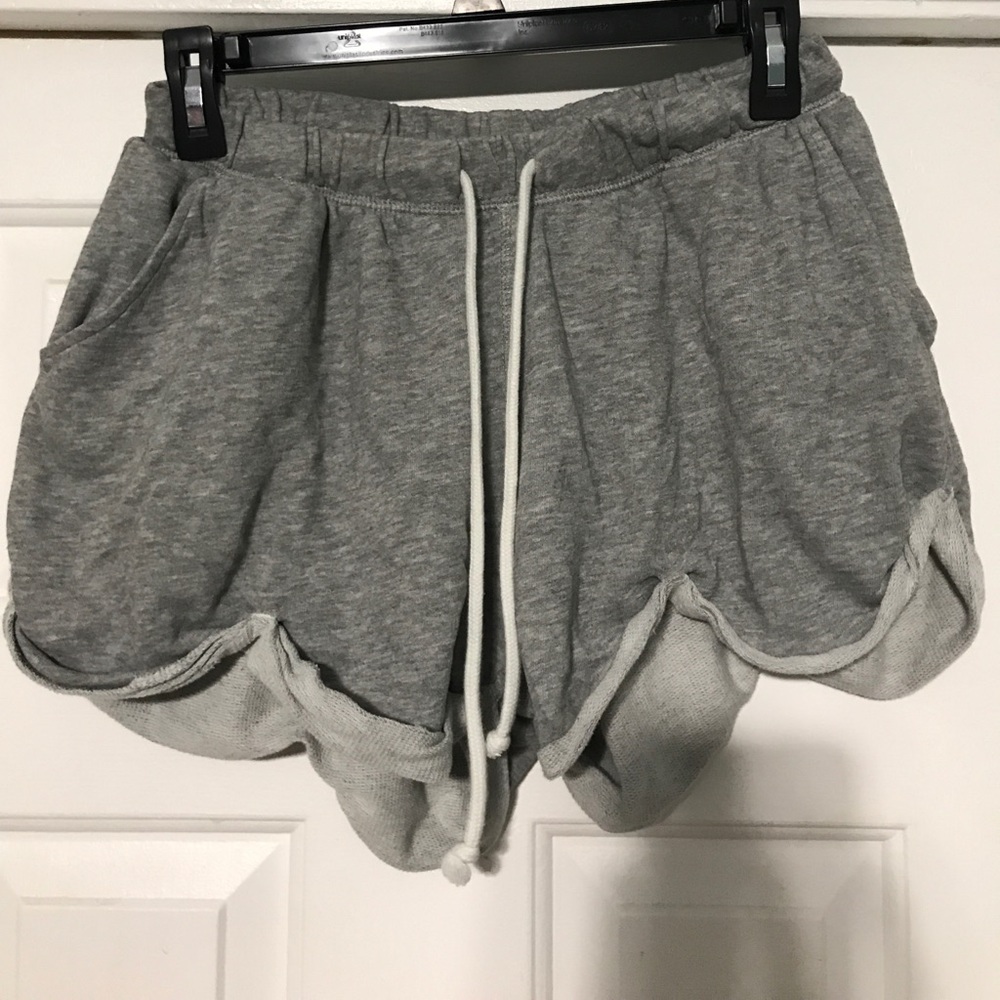 gray pajama shorts