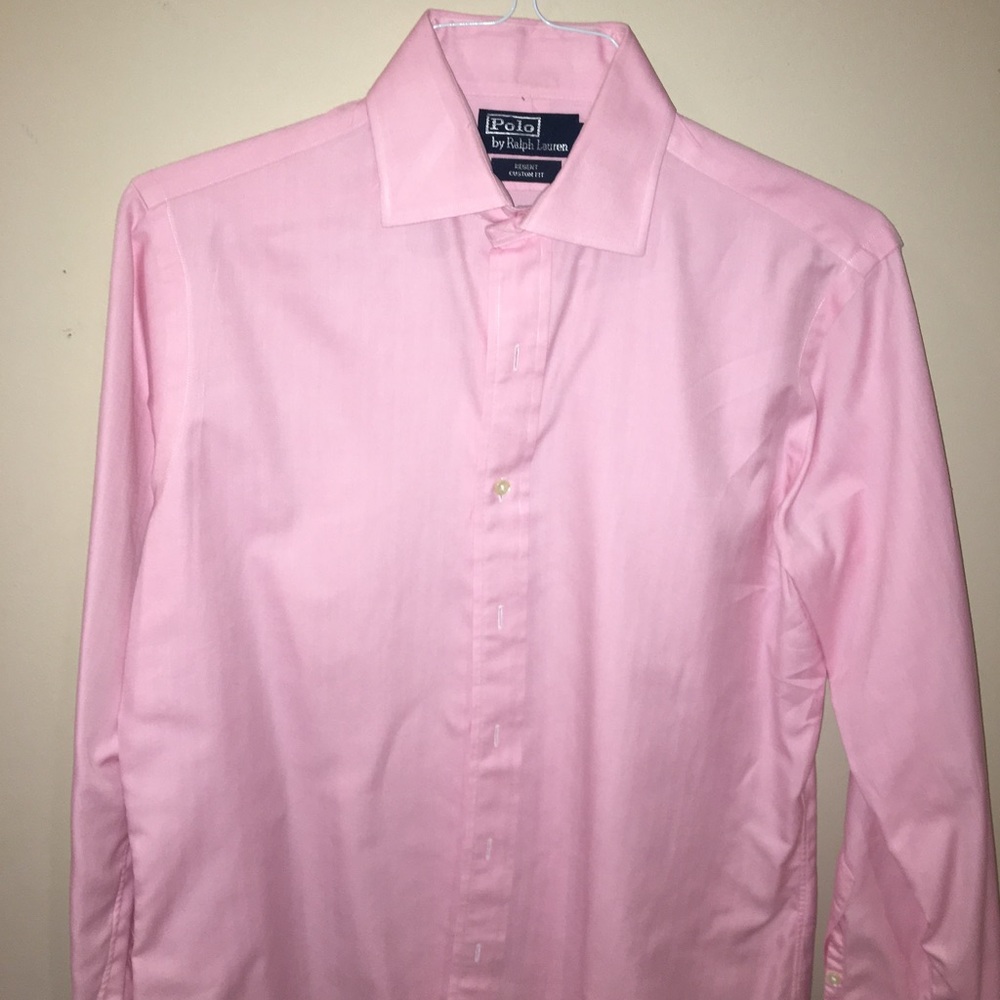 Pink polo dress shirt