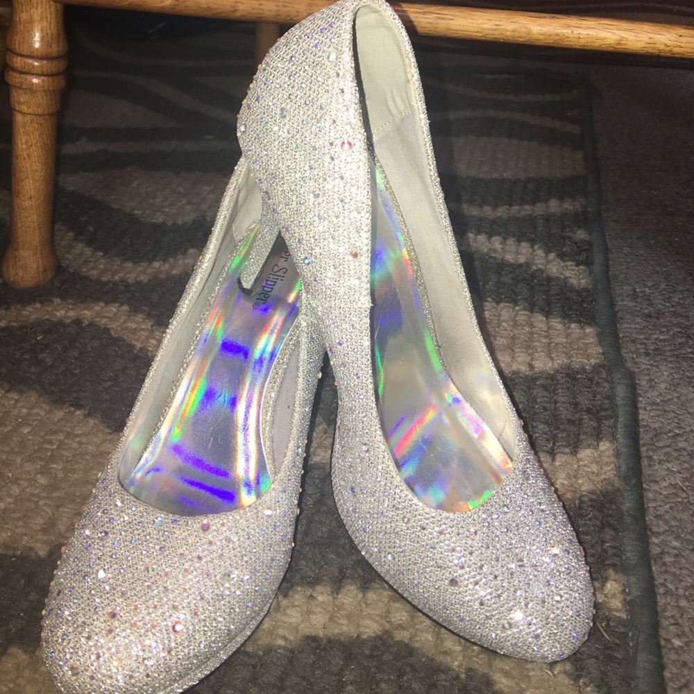 Silver Slipper Heels