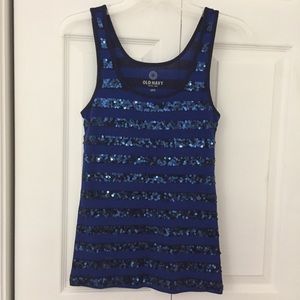 Sequin striped tank top