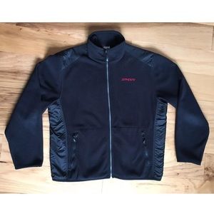spyder full zip up heavy black sweatshirt jacket