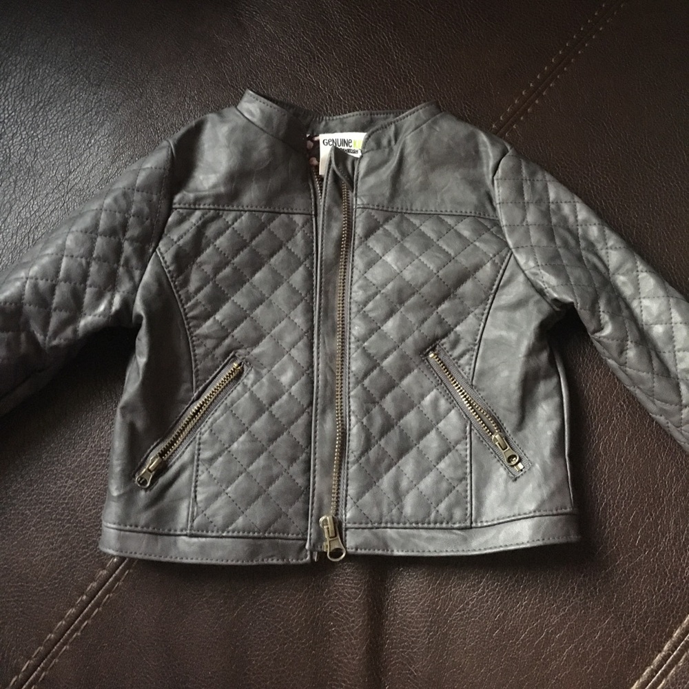 Toddler Girls Faux Leather Jacket