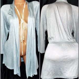 Women’s Gray Long Sleeve Open Cardigan XL