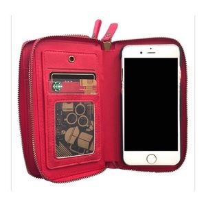 Red wallet w/ matching magnetic phone case iphone7