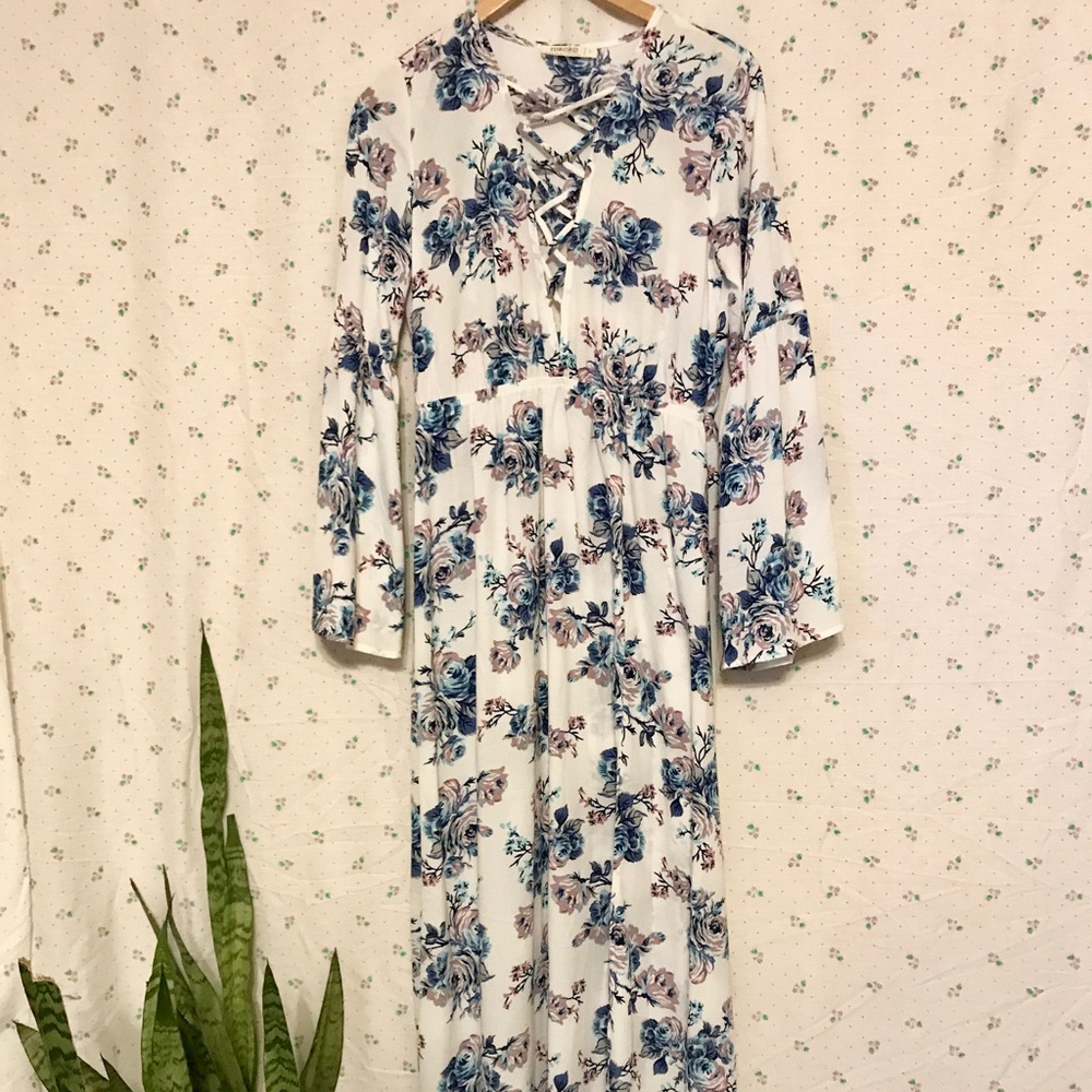 New Boho, Bell Sleeve Maxi Dress