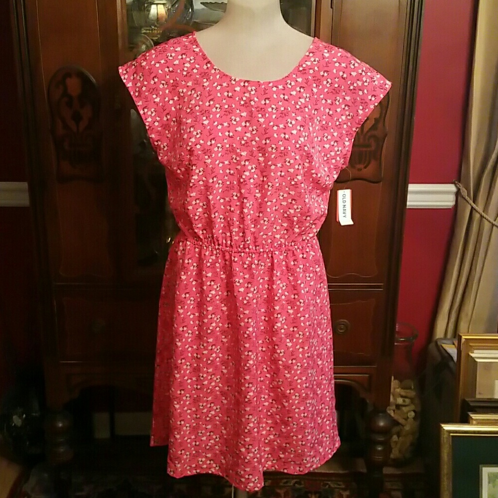 Old Navy Pink Floral Comfy Dress M NWT