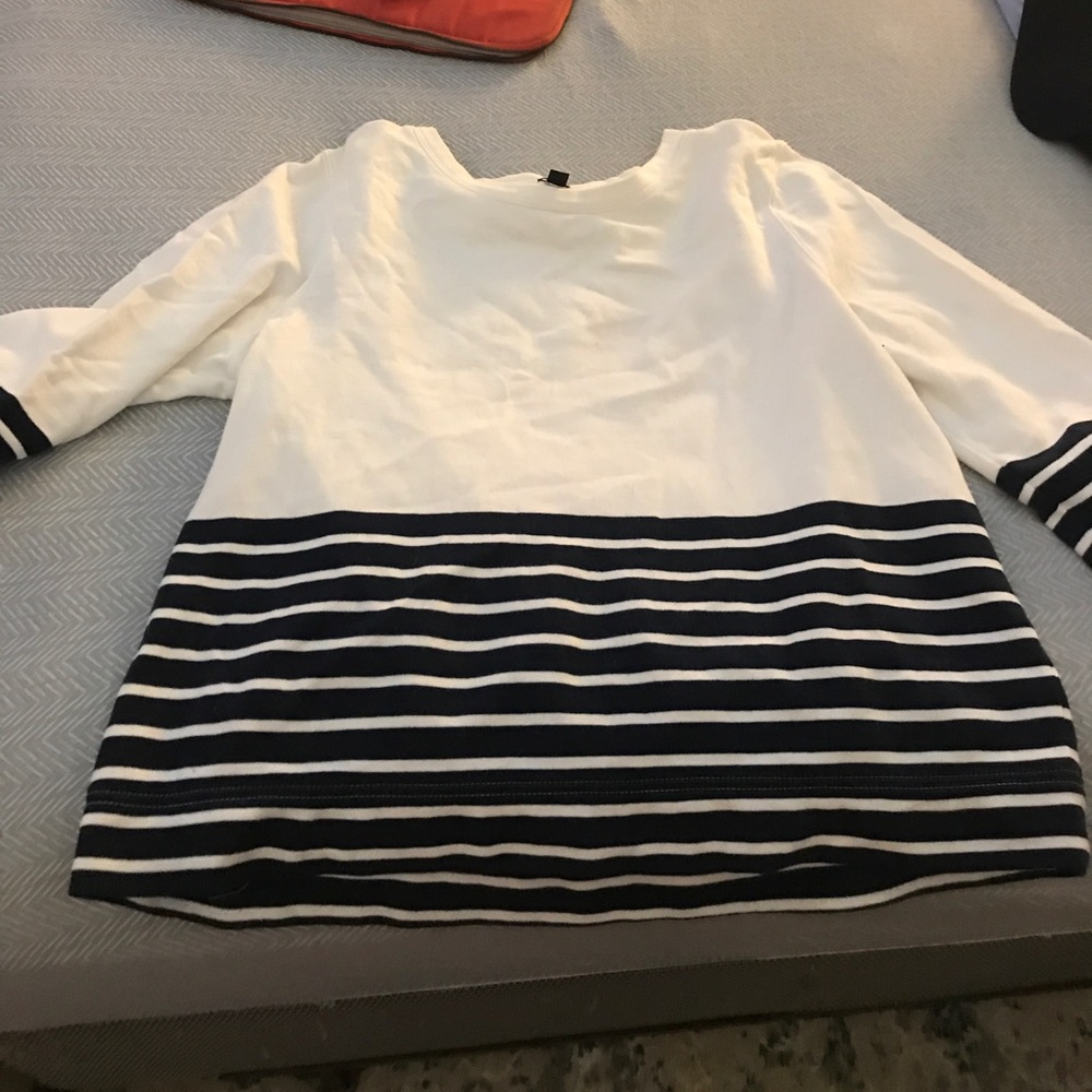 Navy and White Striped Sweatshirt J Crew