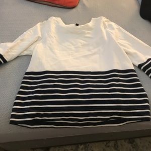 Navy and White Striped Sweatshirt J Crew