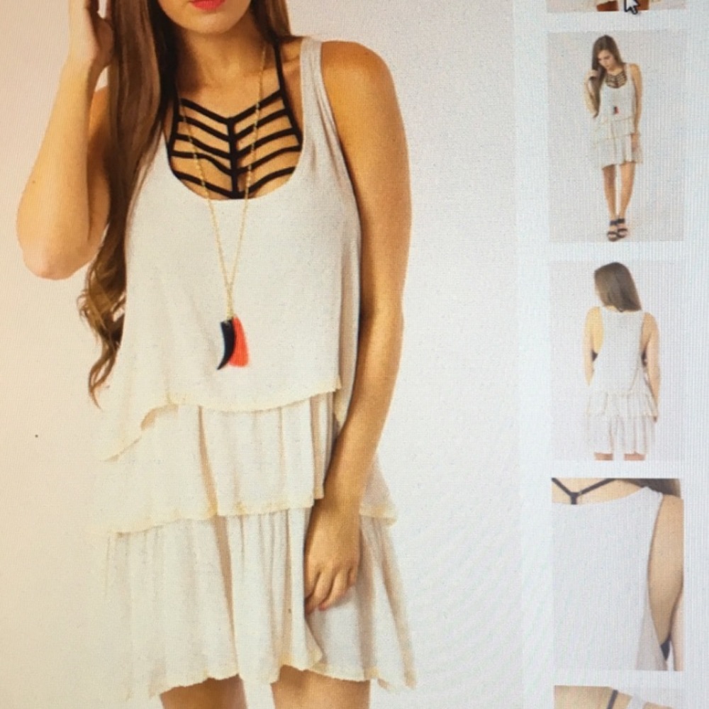Cream colored ruffle dress