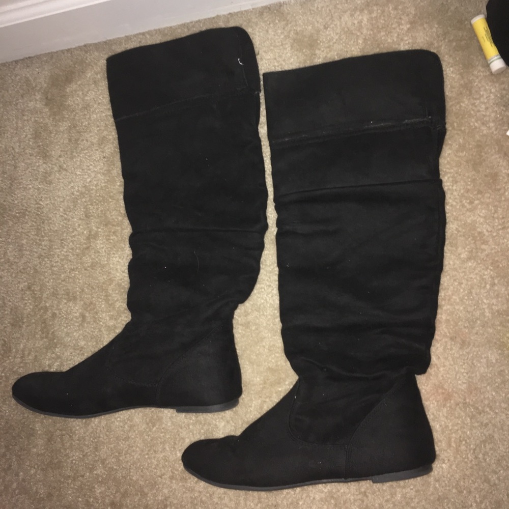 Black knee high boots