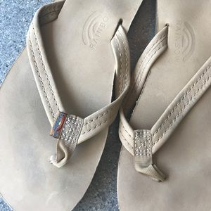 Rainbow youth flip flops size 4/5