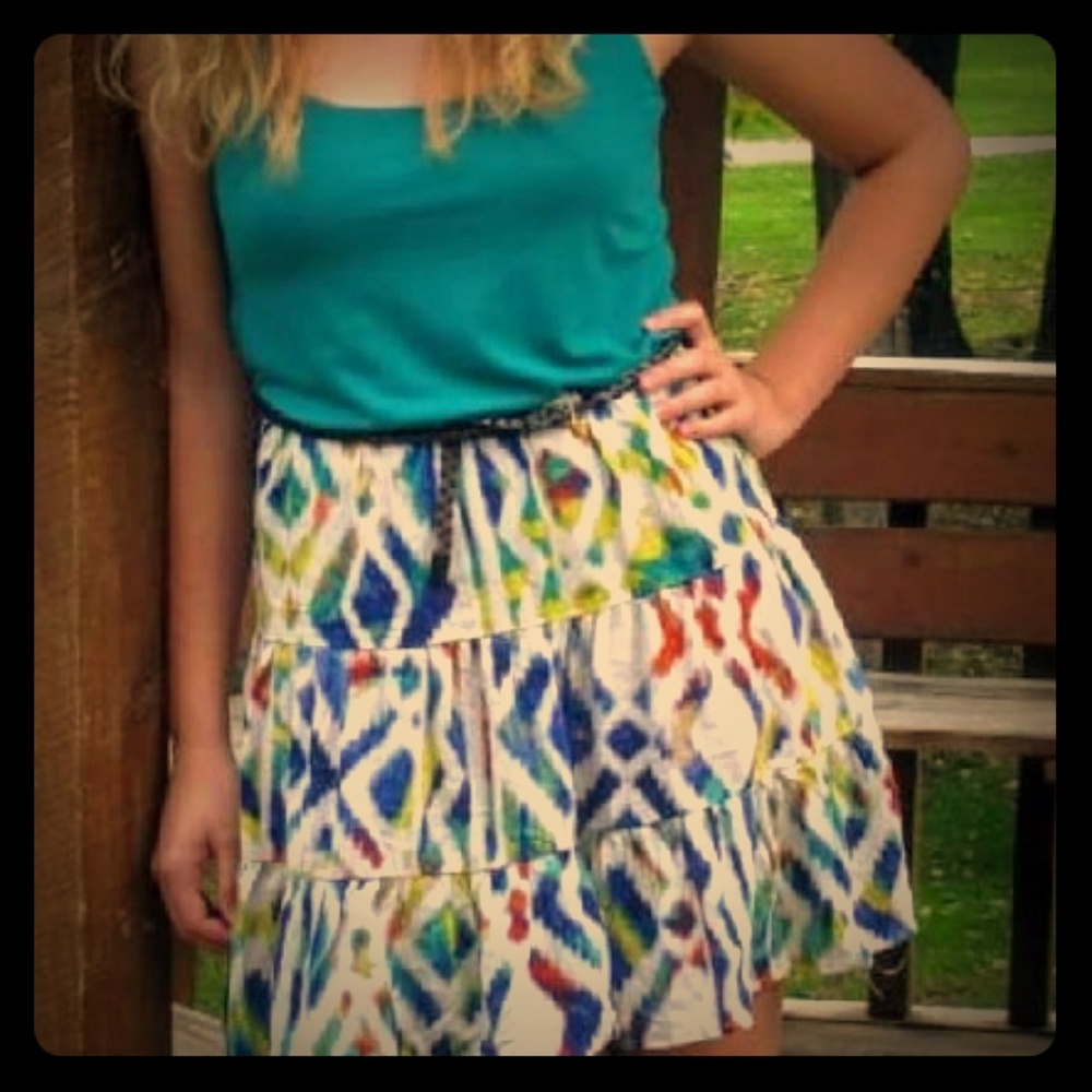 Bright splashy summer tank dress