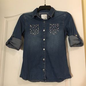 Denim Style Button Down Shirt