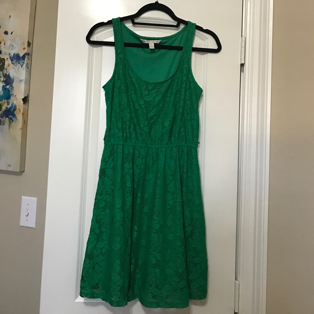 LC Lauren Conrad Emerald Green Lace Dress