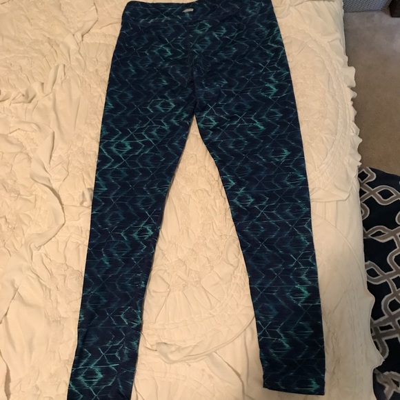 Green and Blue patterned leggings - Picture 2 of 3