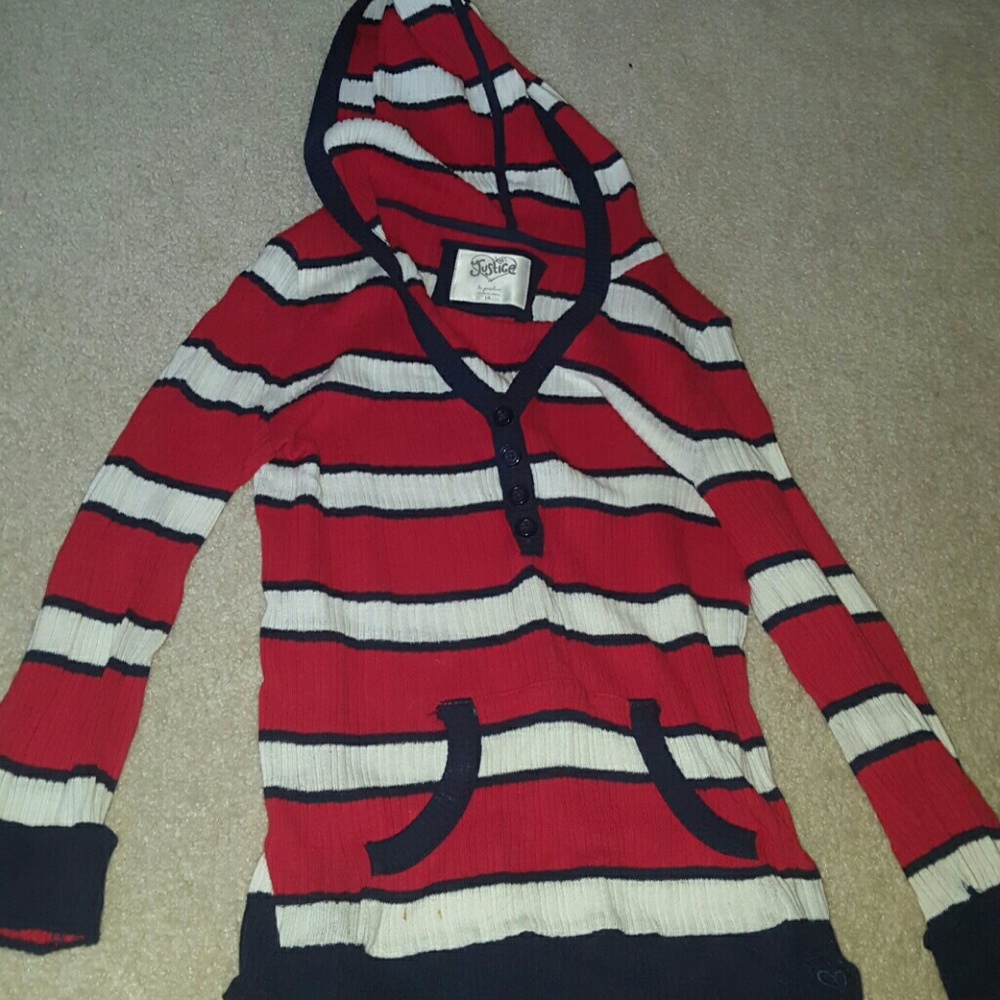 Hooded Striped Sweater