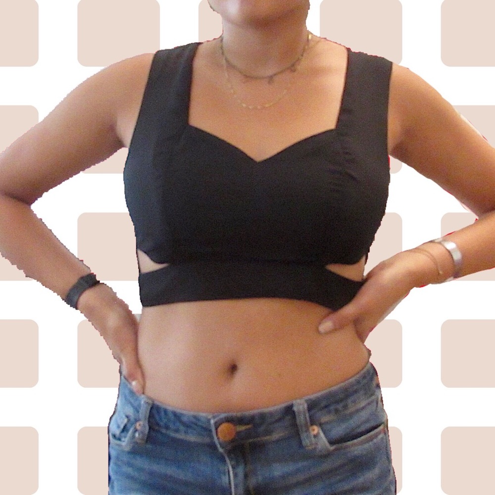 Kendall & Kylie black Cutout Crop Top