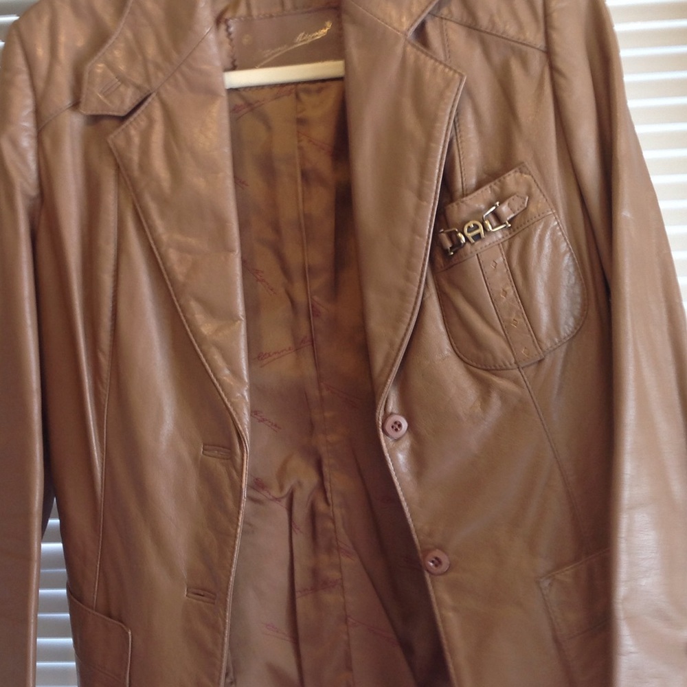 Tan leather jacket