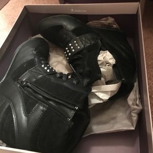 Black Wedge Sneakers
