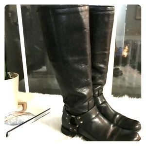 Frye Philippe Harness black knee high boots