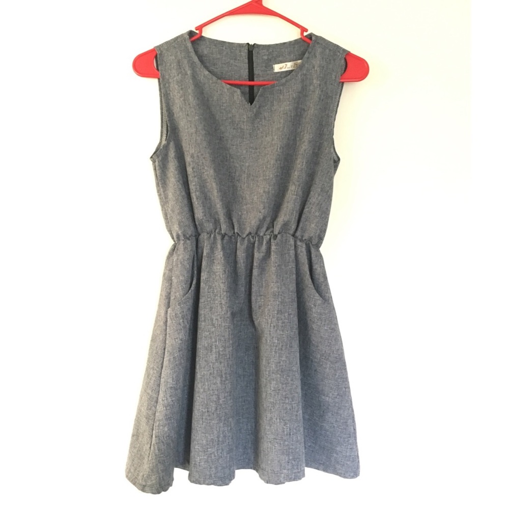 Gray blue mini dress