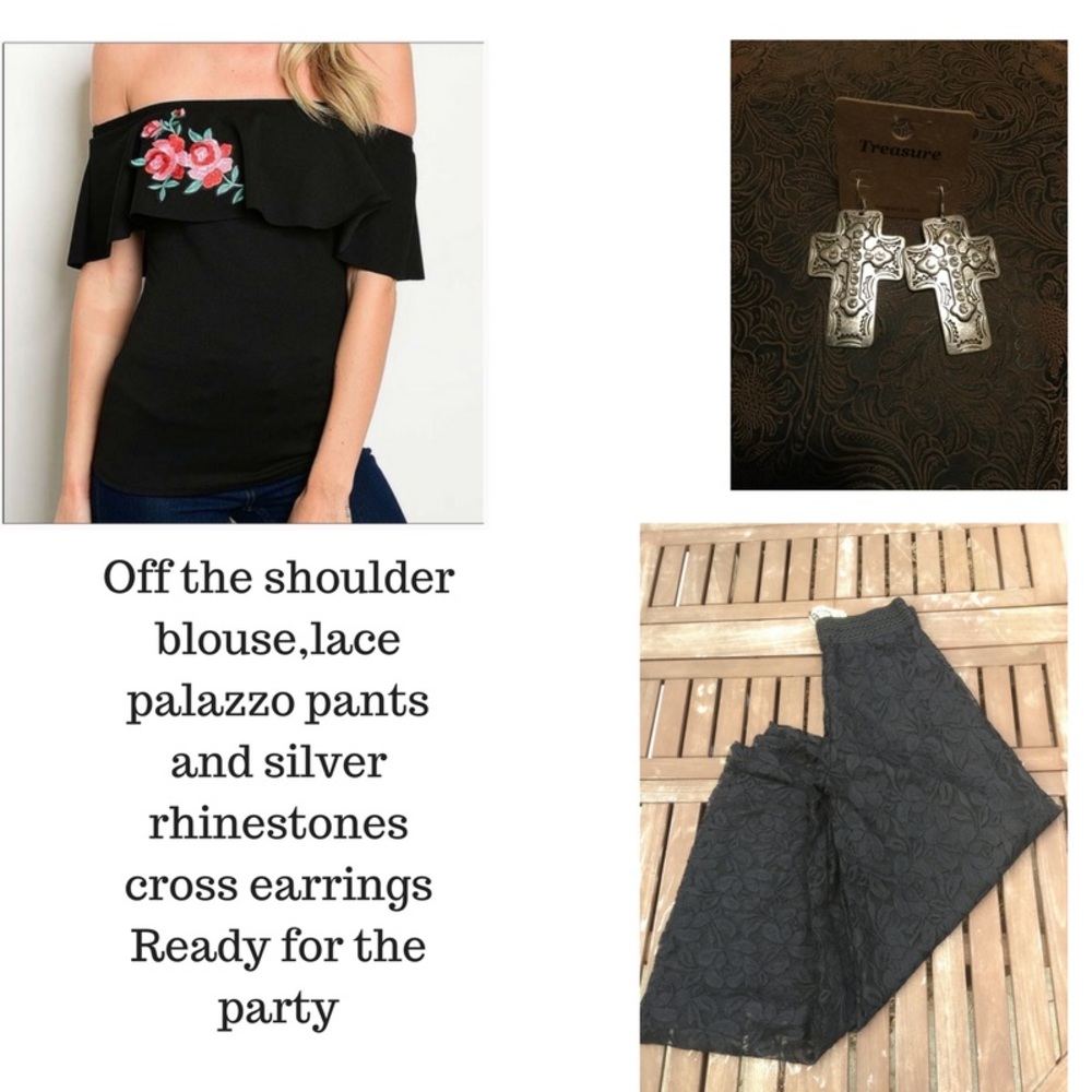 black off the shoulder blouse - Picture 5 of 5