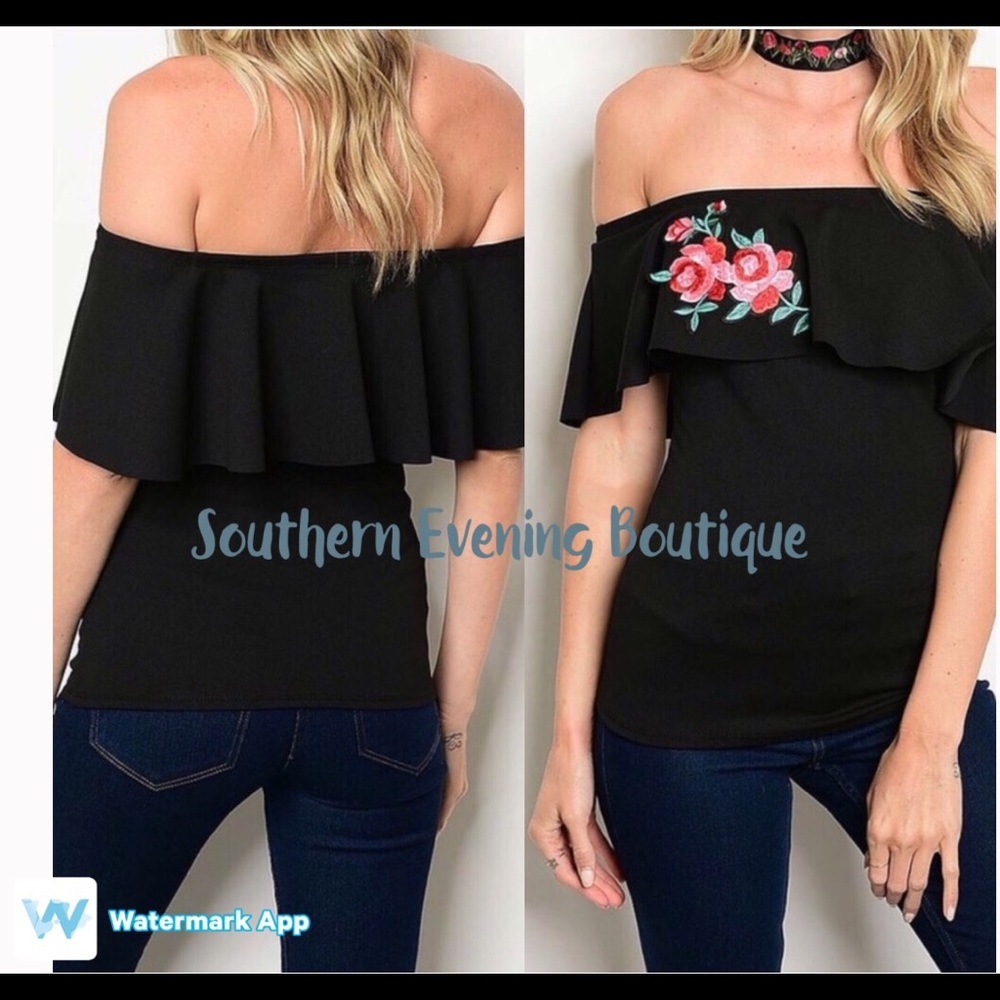 black off the shoulder blouse