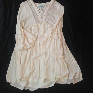 Cream Peasant Dress