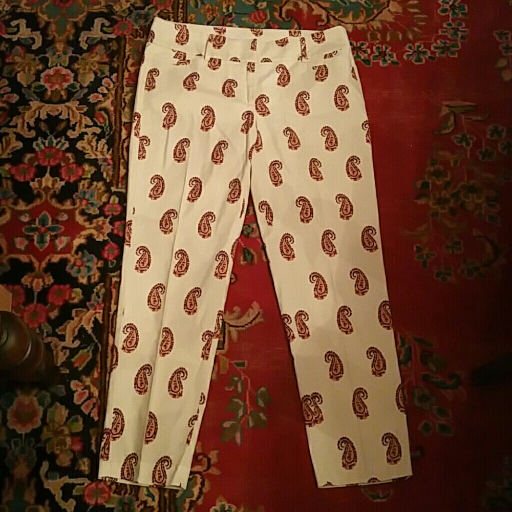 Ann Taylor Loft Paisley Print Ankle Pants 6