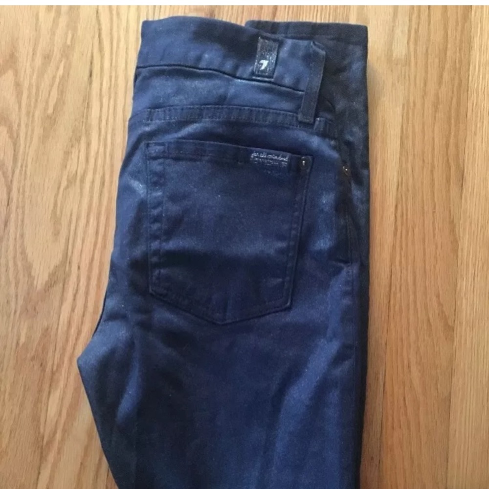 7 For All Mankind Skinny Jeans Shiny size 26 LN!