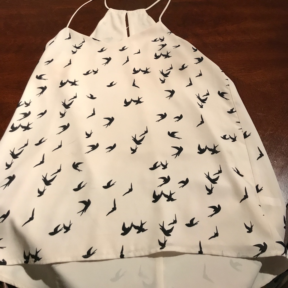 Reversible cream and black halter tank