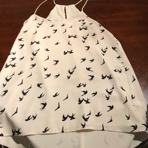 Reversible cream and black halter tank